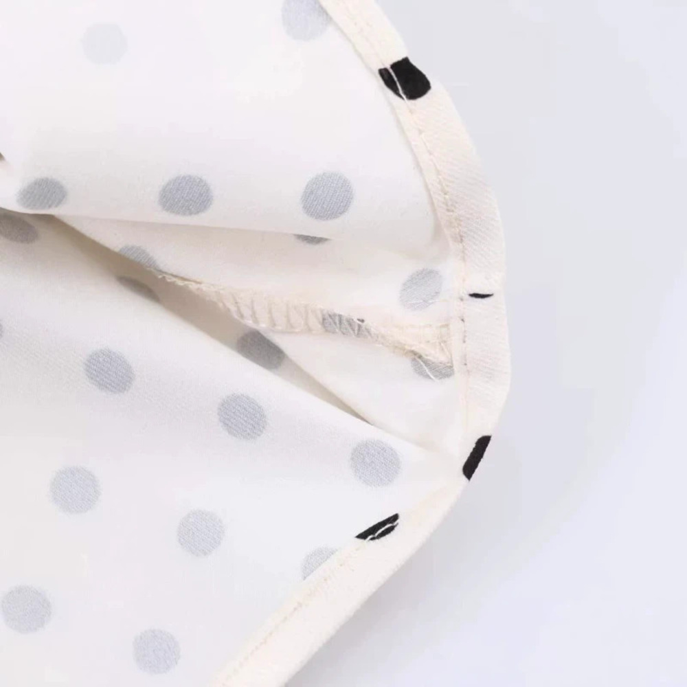 ZARA Summer Vintage Polka Dot Stand Collar Tie Jacket